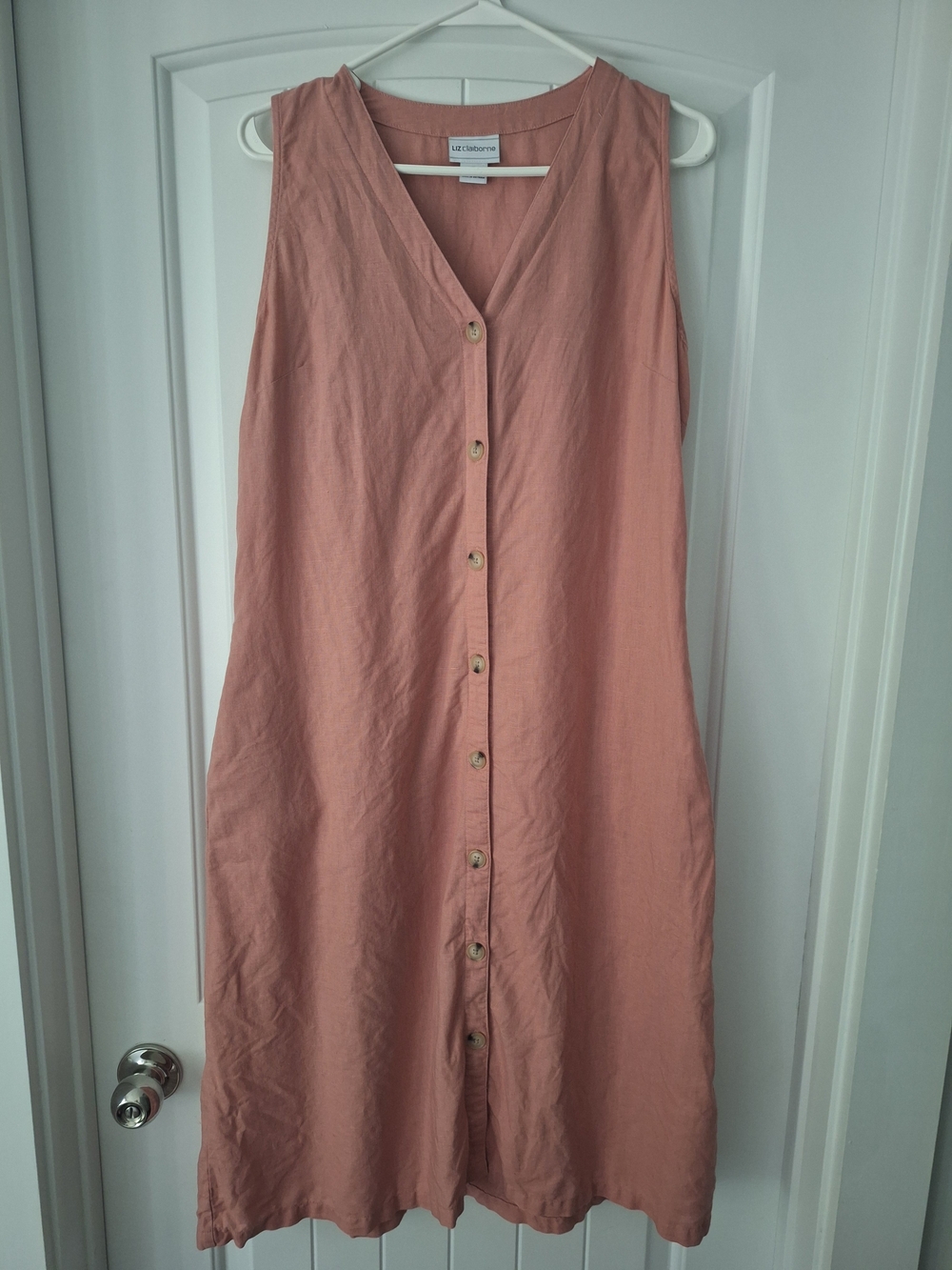 Liz Claiborne Sleeveless Button-Front Midi Dress
